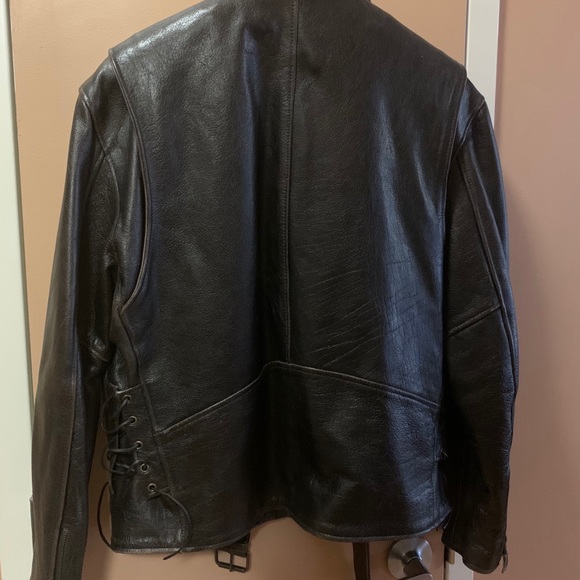 Women’s distressed Motorcycle Leather Jacket - Picture 4 of 4